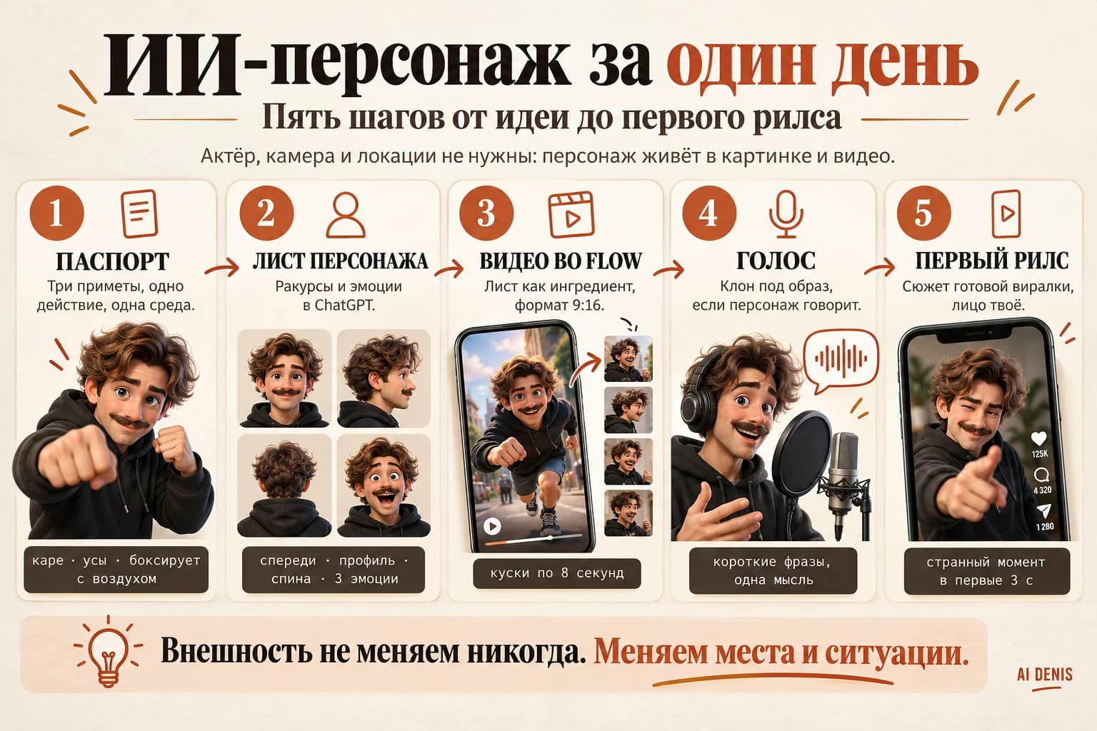 Свой ИИ-персонаж для рилсов за один день