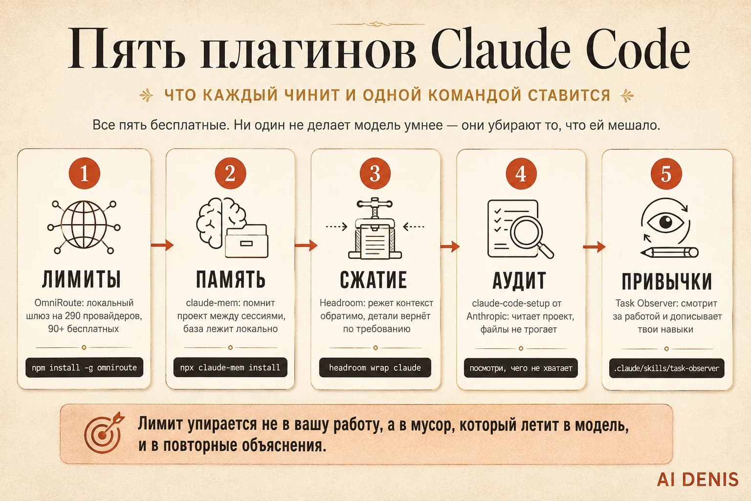 Пять плагинов, которые снимают лимиты Claude Code