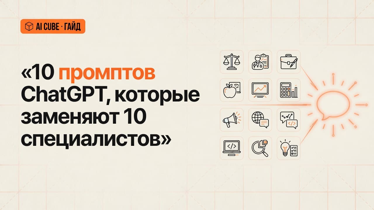 10 промптов ChatGPT, которые заменяют 10 специалистов