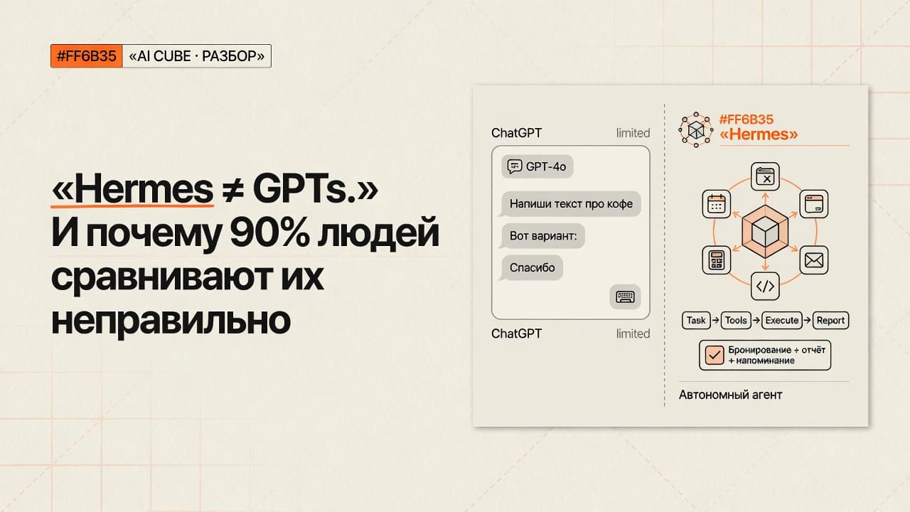 Hermes ≠ GPTs. И почему 90% людей сравнивают их неправильно
