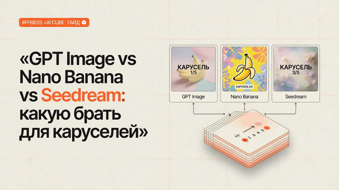 GPT Image vs Nano Banana vs Seedream: какую брать для каруселей