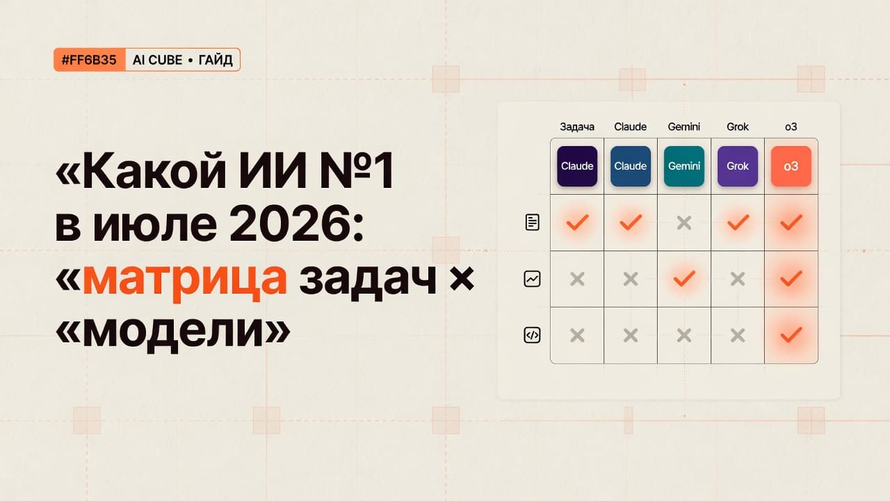 Какой ИИ №1 в июле 2026: матрица задач × модели
