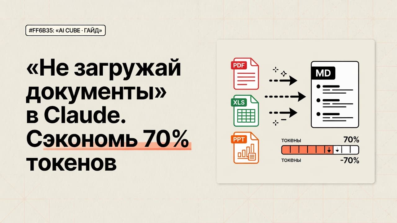 Не загружай документы в Claude. Сэкономь 70% токенов