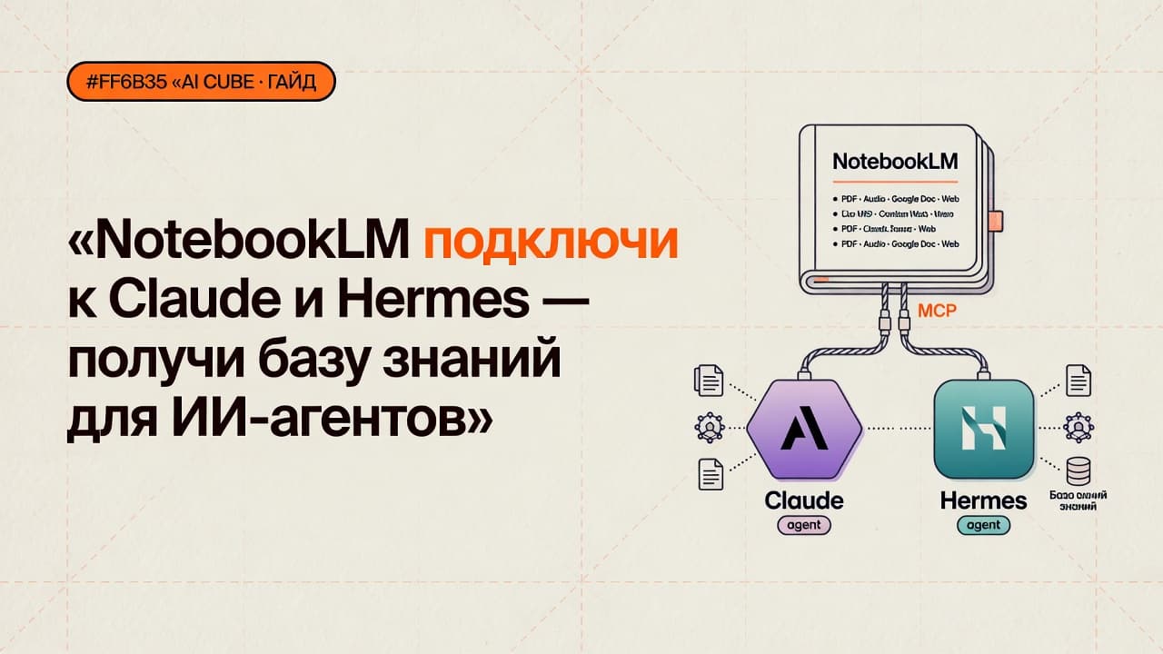 NotebookLM подключи к Claude и Hermes — получи базу знаний для ИИ-агентов