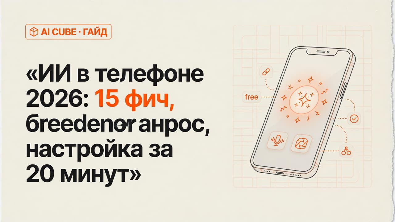 ИИ в телефоне 2026: 15 фич, free apps, настройка за 20 минут