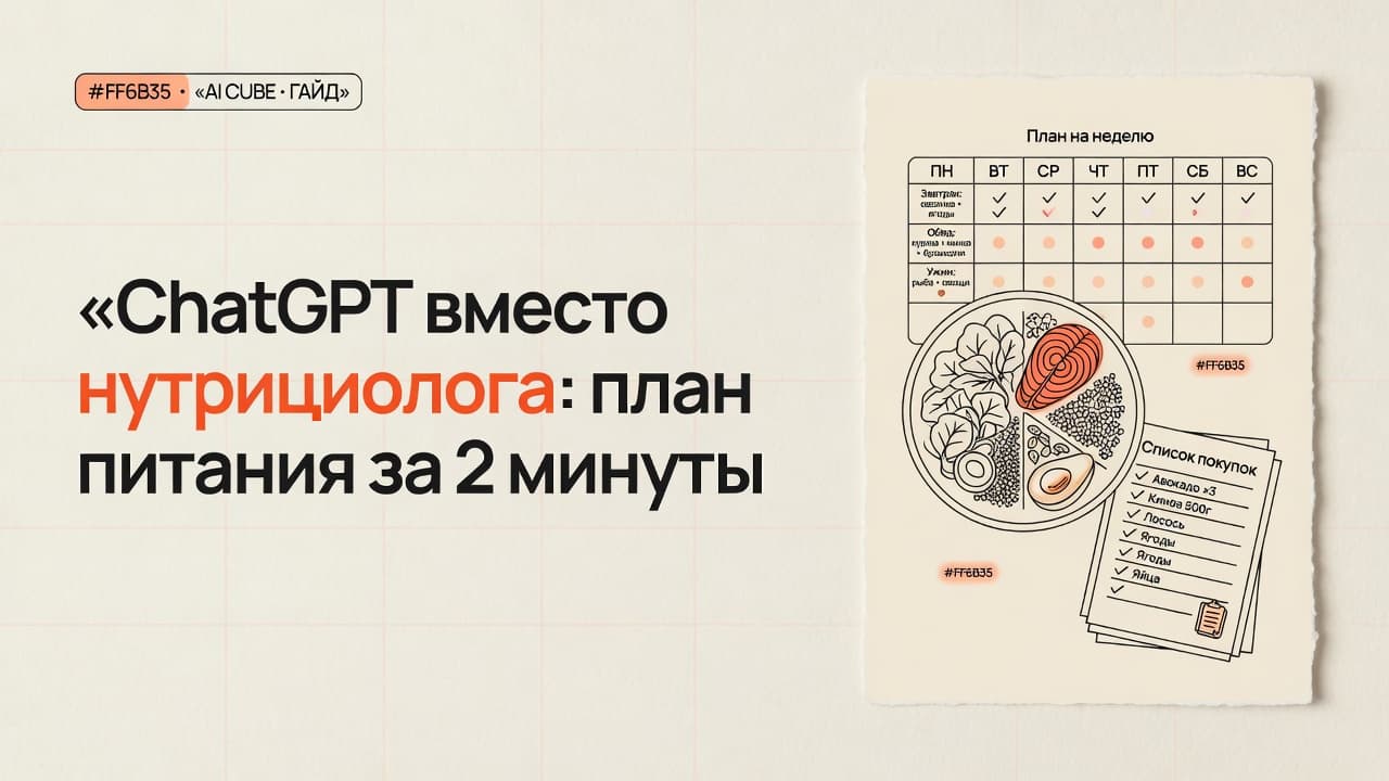 ChatGPT вместо нутрициолога: план питания за 2 минуты
