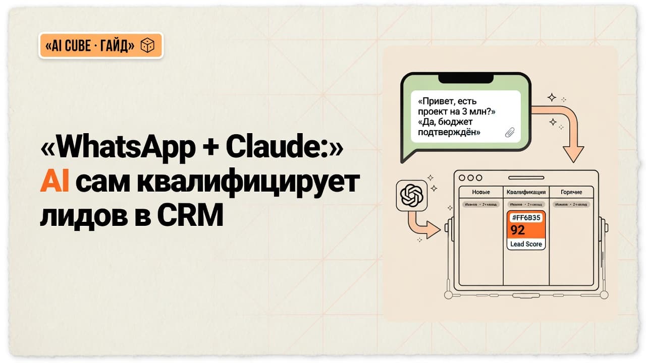 WhatsApp + Claude: AI сам квалифицирует лидов в CRM