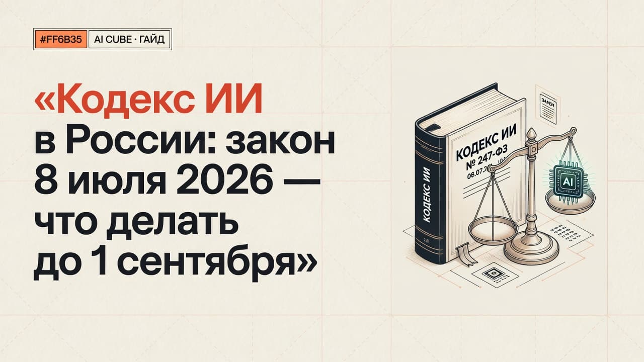 Кодекс ИИ в России: закон 8 июля 2026 — что делать до 1 сентября