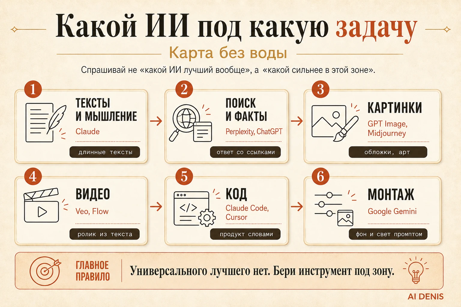 Карта: какой ИИ под какую задачу