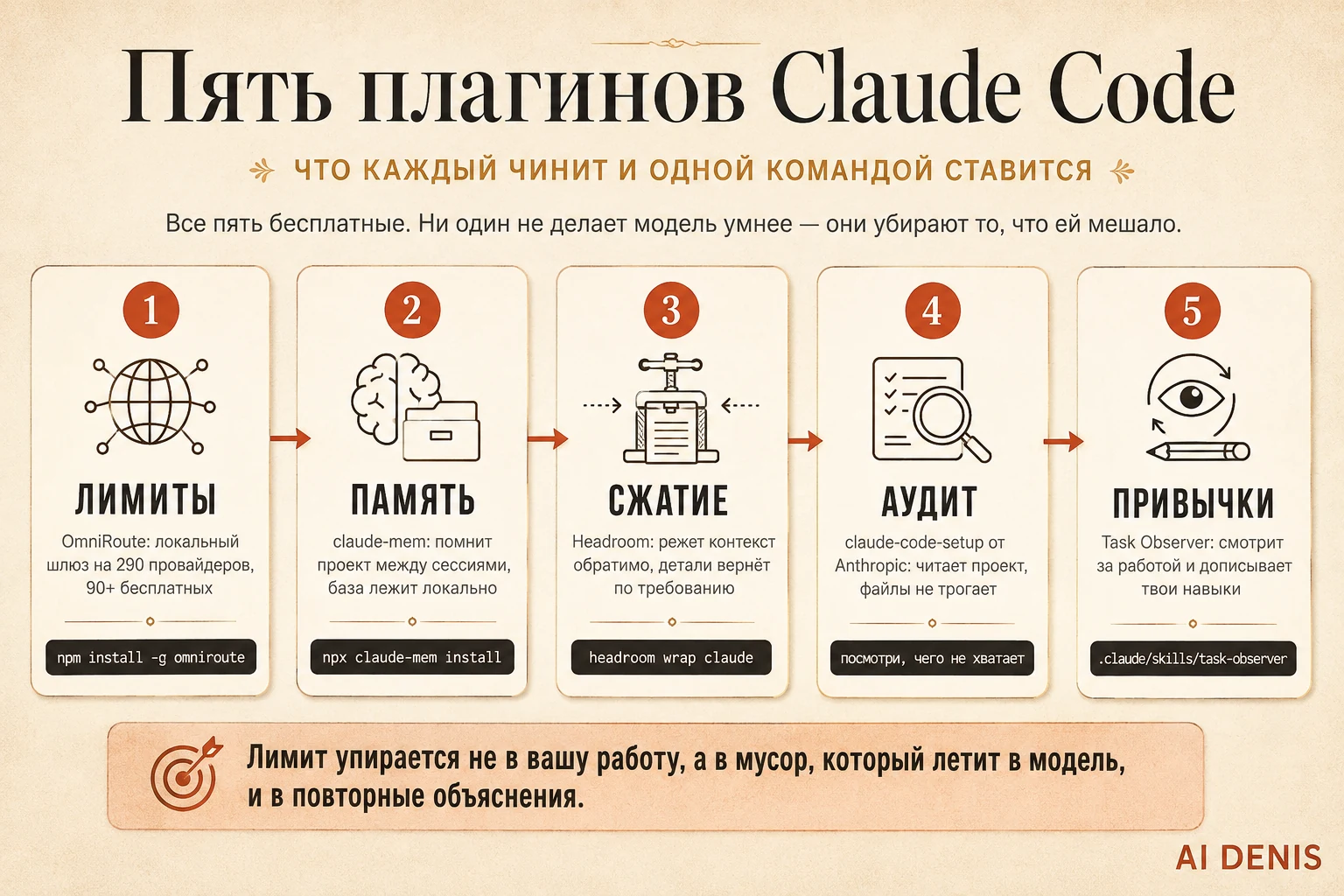Схема: три слоя — где взять лимит, что помнить, что вообще отправлять в модель