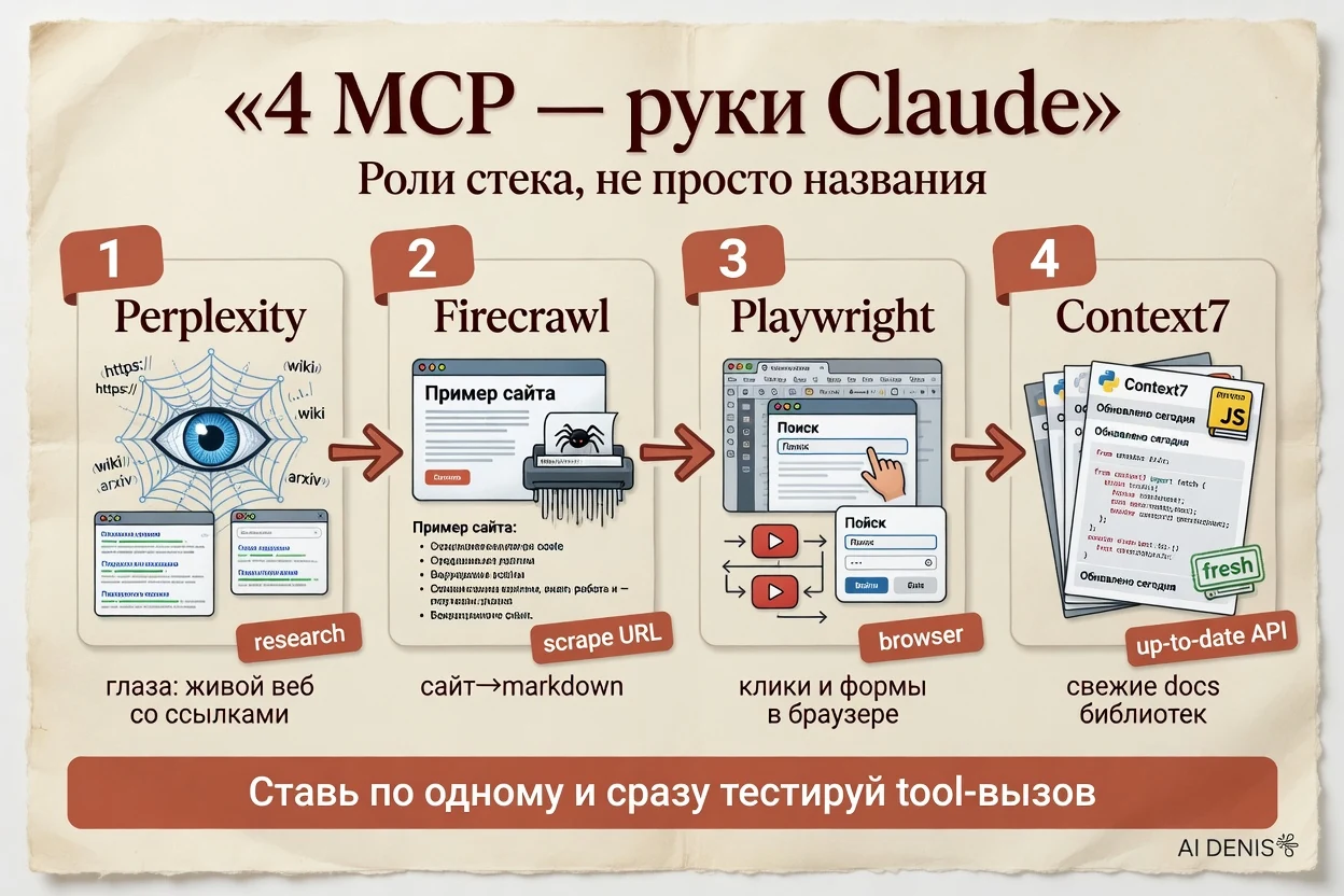 Инфографика: четыре MCP и их роли