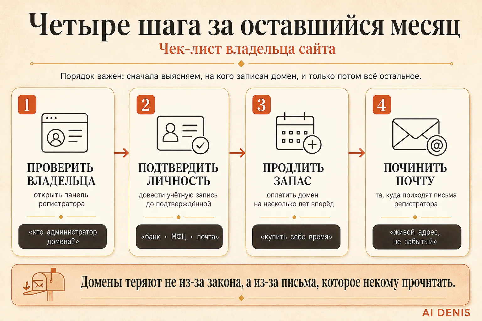 Инфографика: четыре шага владельца сайта до 1 сентября