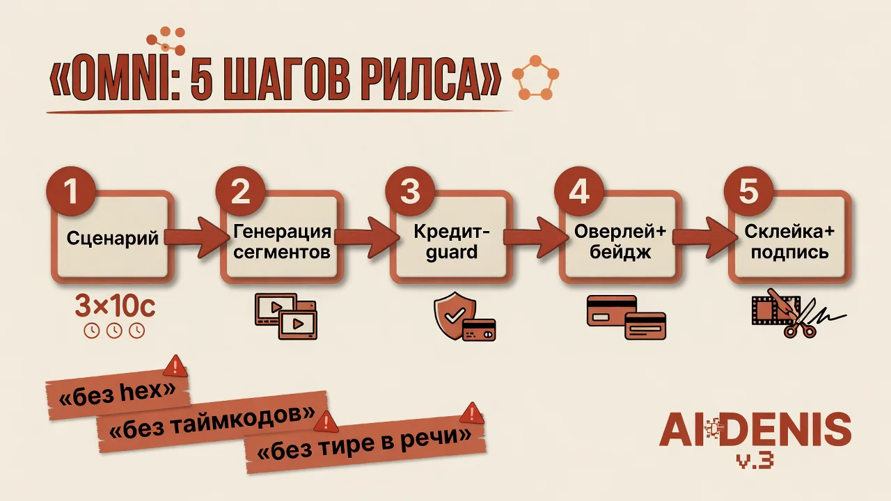 Пайплайн рилса: сценарий, Omni, монтаж