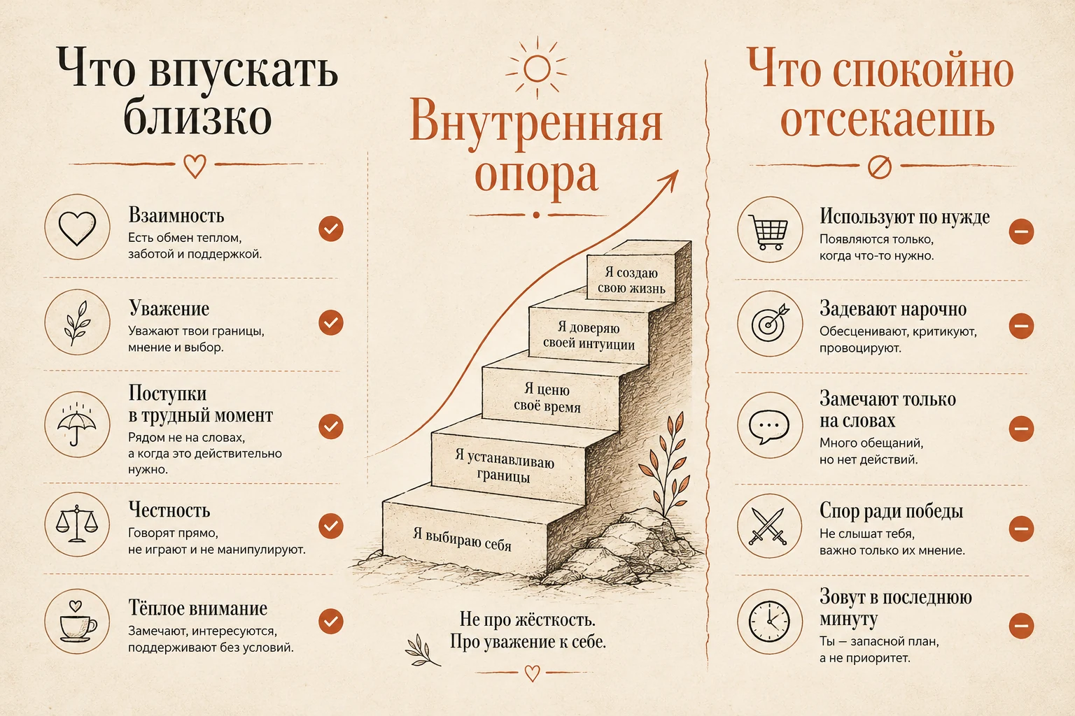 Лестница внутренней опоры: что впускать и что отсекать