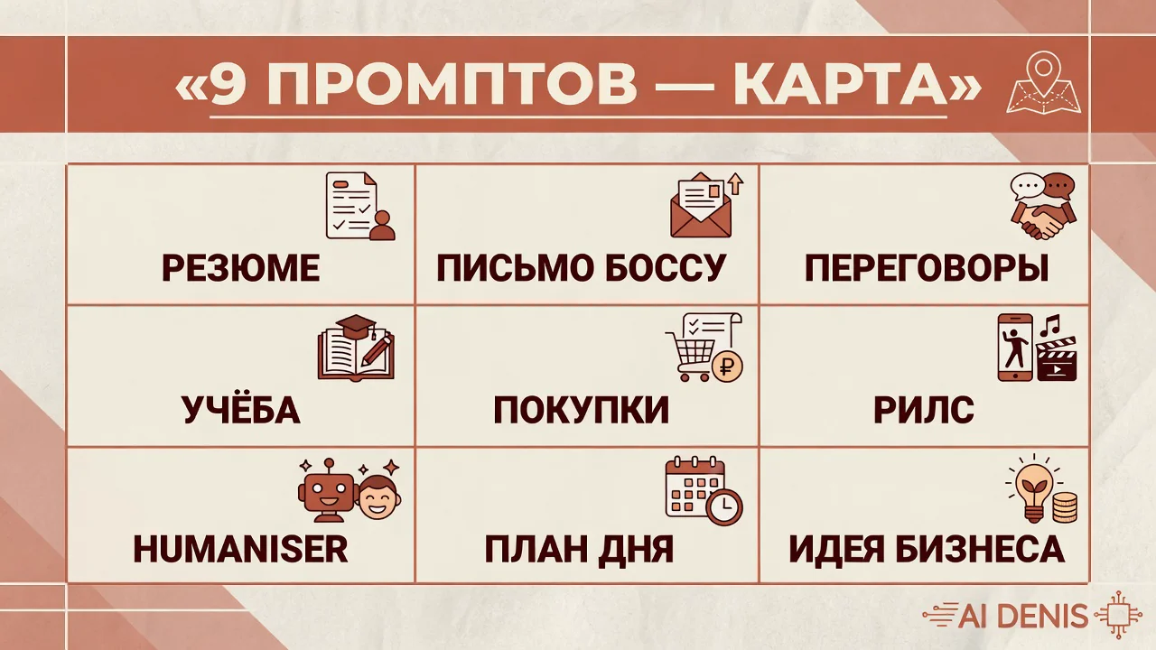 Девять промптов: карта шаблонов