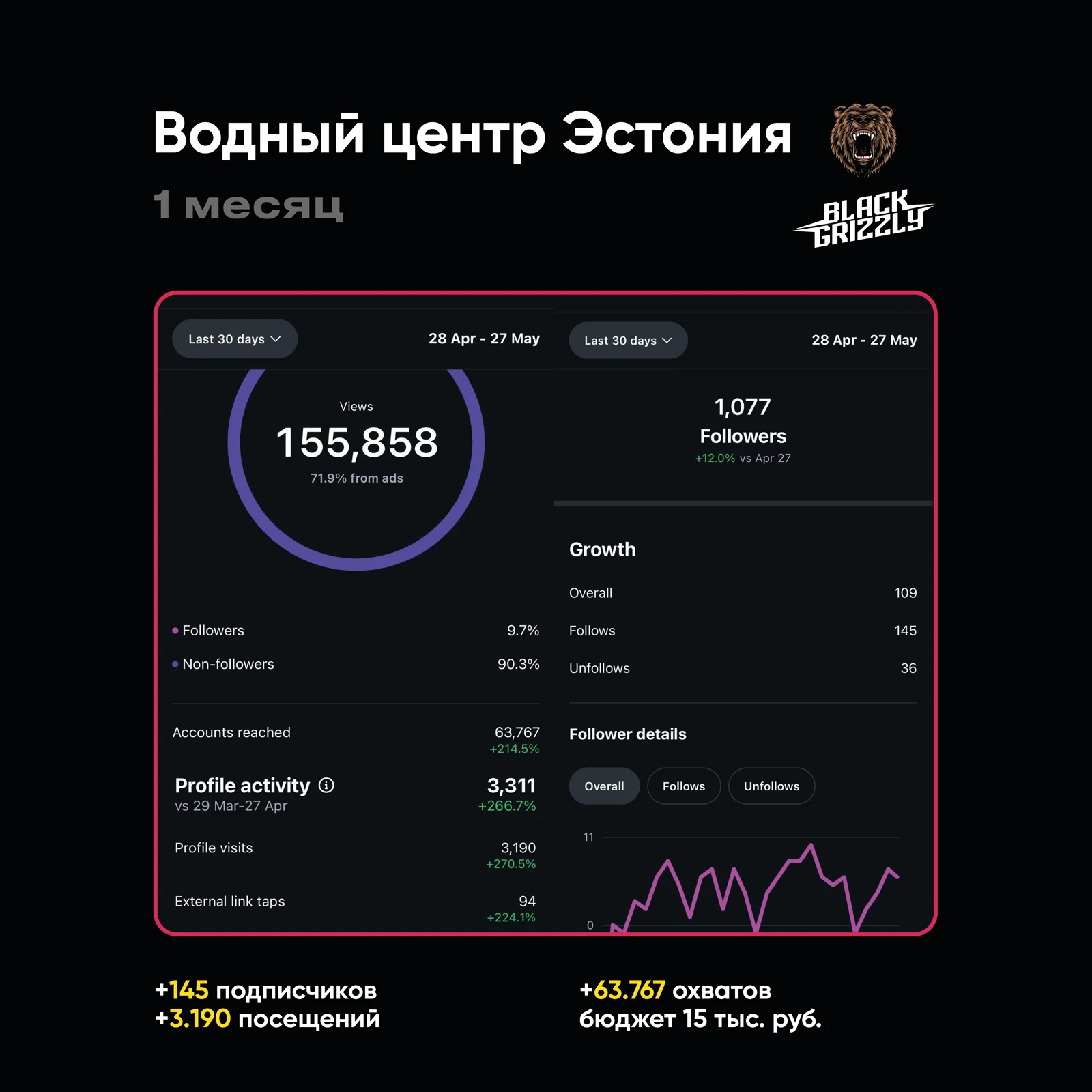 Кейс: Водный центр, Эстония — статистика за месяц