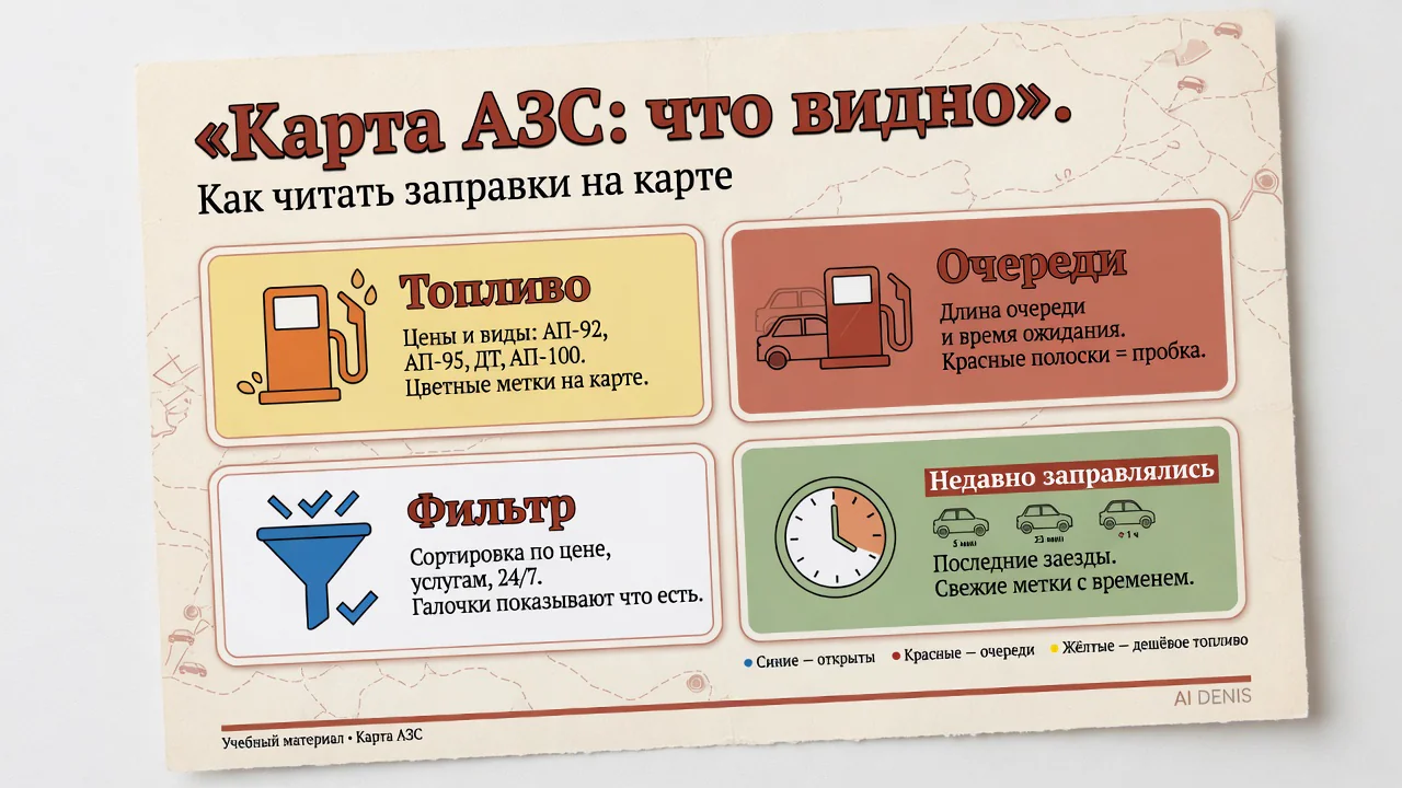 Что видно на карте АЗС